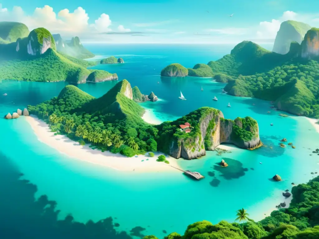 Paraíso tropical exclusivo: isla exuberante y serena Un paraíso tropical: isla exuberante, aguas cristalinas, vida marina vibrante y retiros de lujo